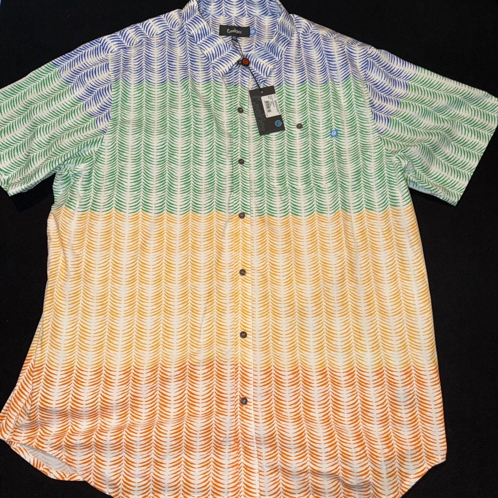 Cookies Worldwide Presidential Blue Green Orange Short Sleeve Mens 3XL